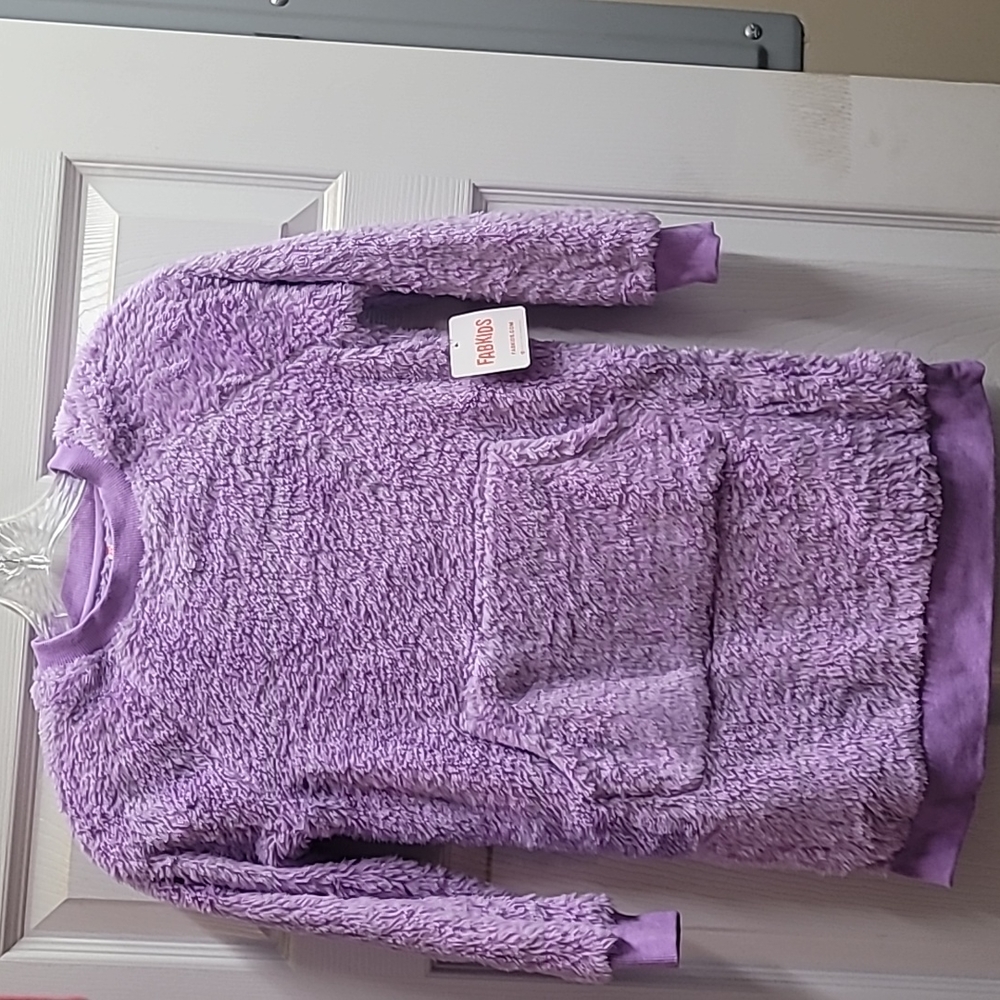 Fuzzy Sweatshirt Dress Lavender